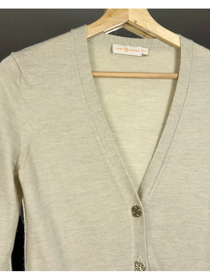 Cardigan beige lana merino 3