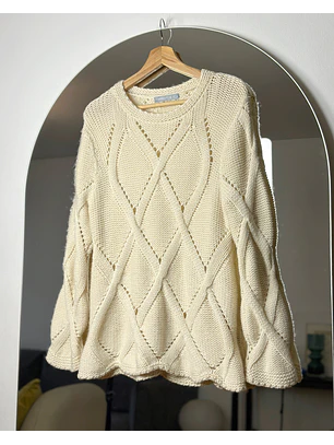 Chaleco beige trenzado