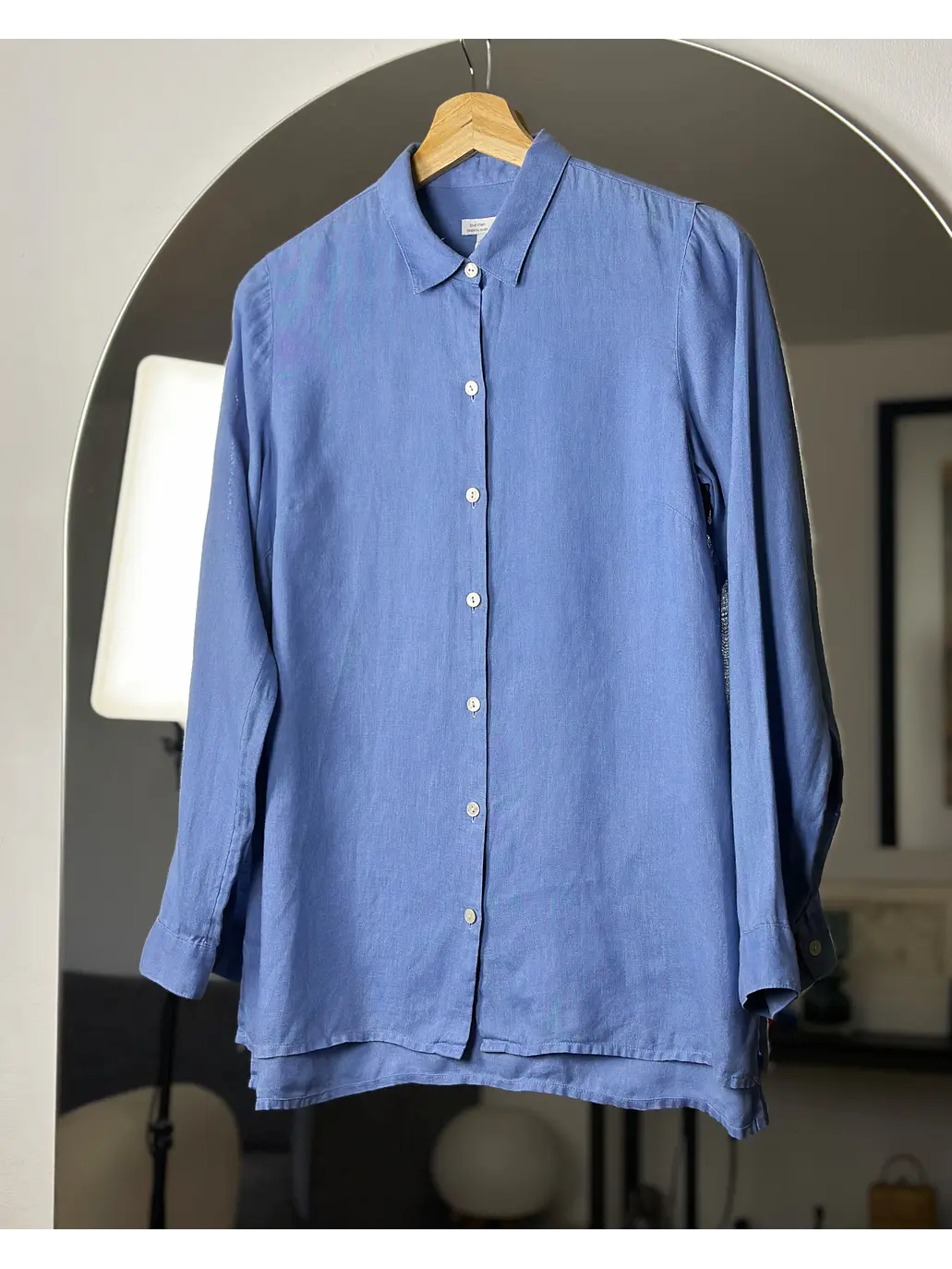 Camisa lino celeste  1