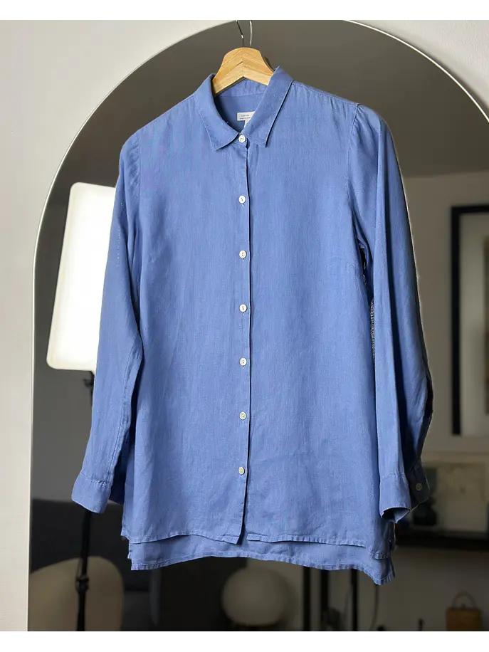 Camisa lino celeste  1