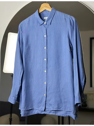 Camisa lino celeste 