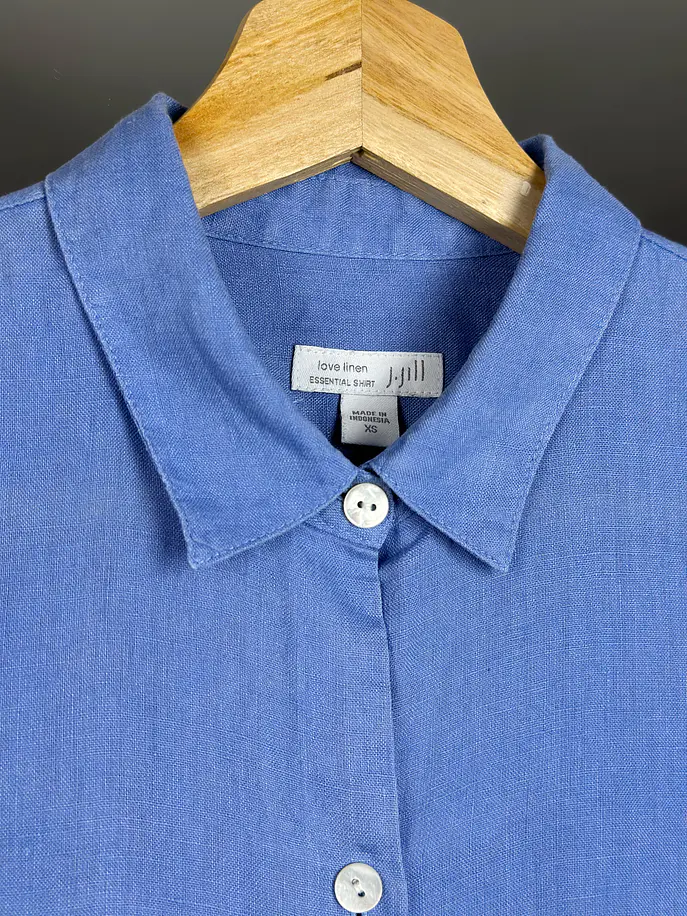 Camisa lino celeste  4