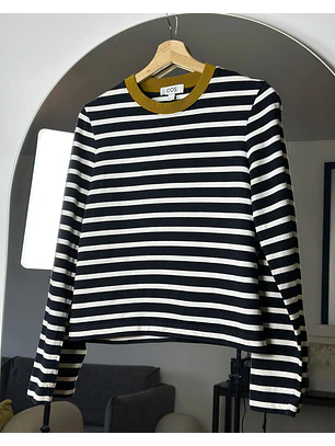 Polera rayada de algodón 
