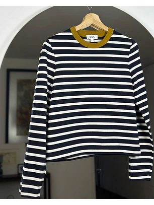 Polera rayada de algodón 