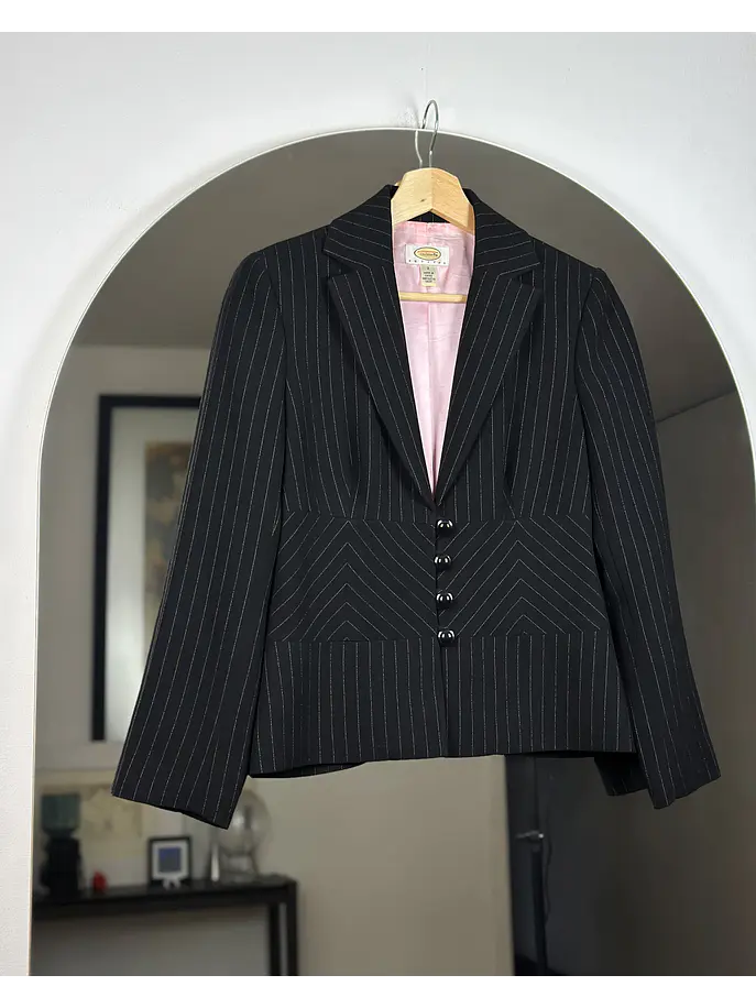 Blazer negro rayado 1