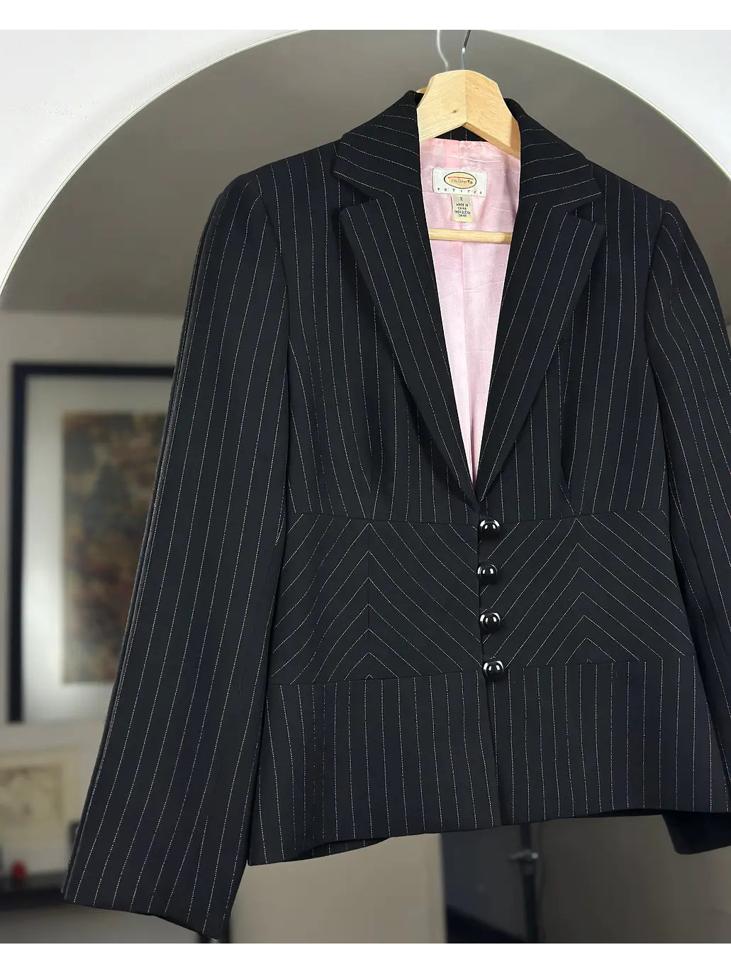Blazer negro rayado 2