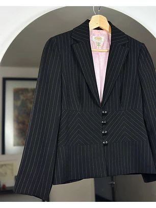 Blazer negro rayado