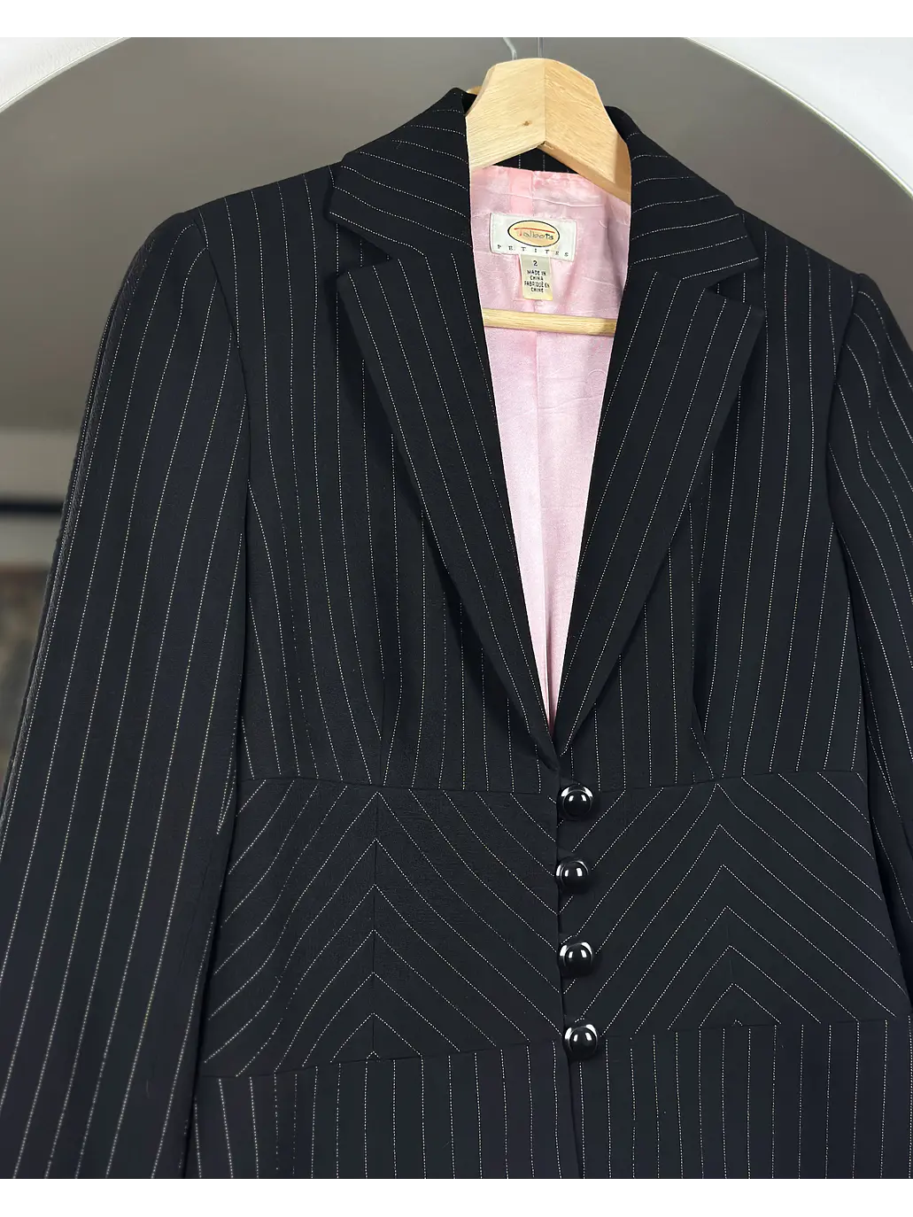 Blazer negro rayado 3