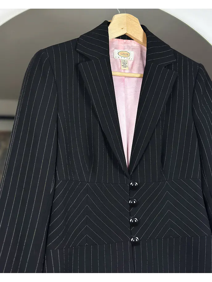 Blazer negro rayado 3