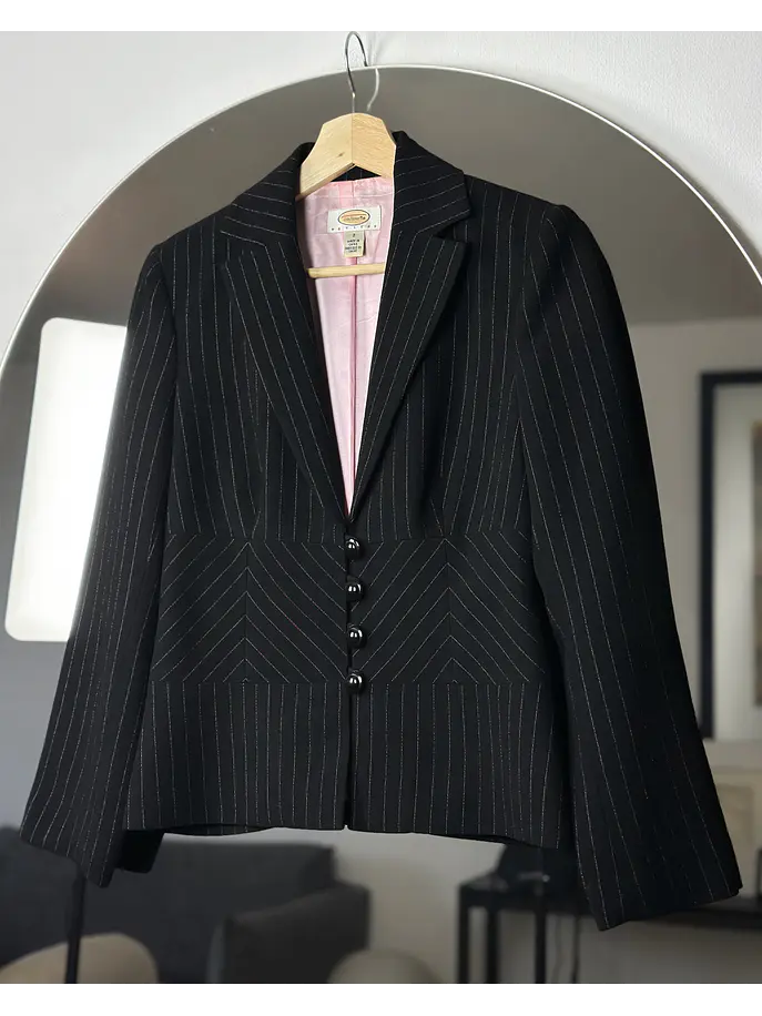Blazer negro rayado 4