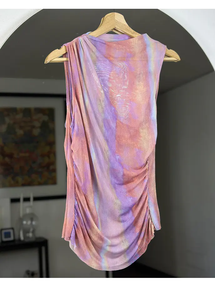 Top de malla drapeado 1