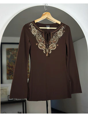Polera vintage café