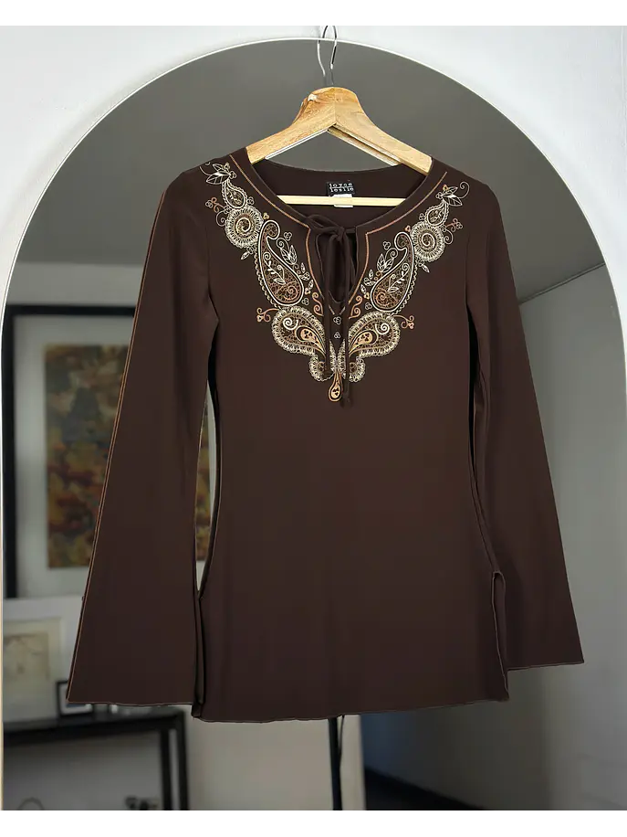 Polera vintage café 1