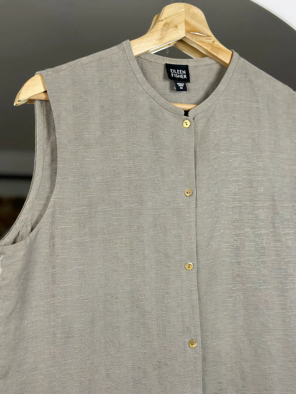 Top gris seda y lino 2