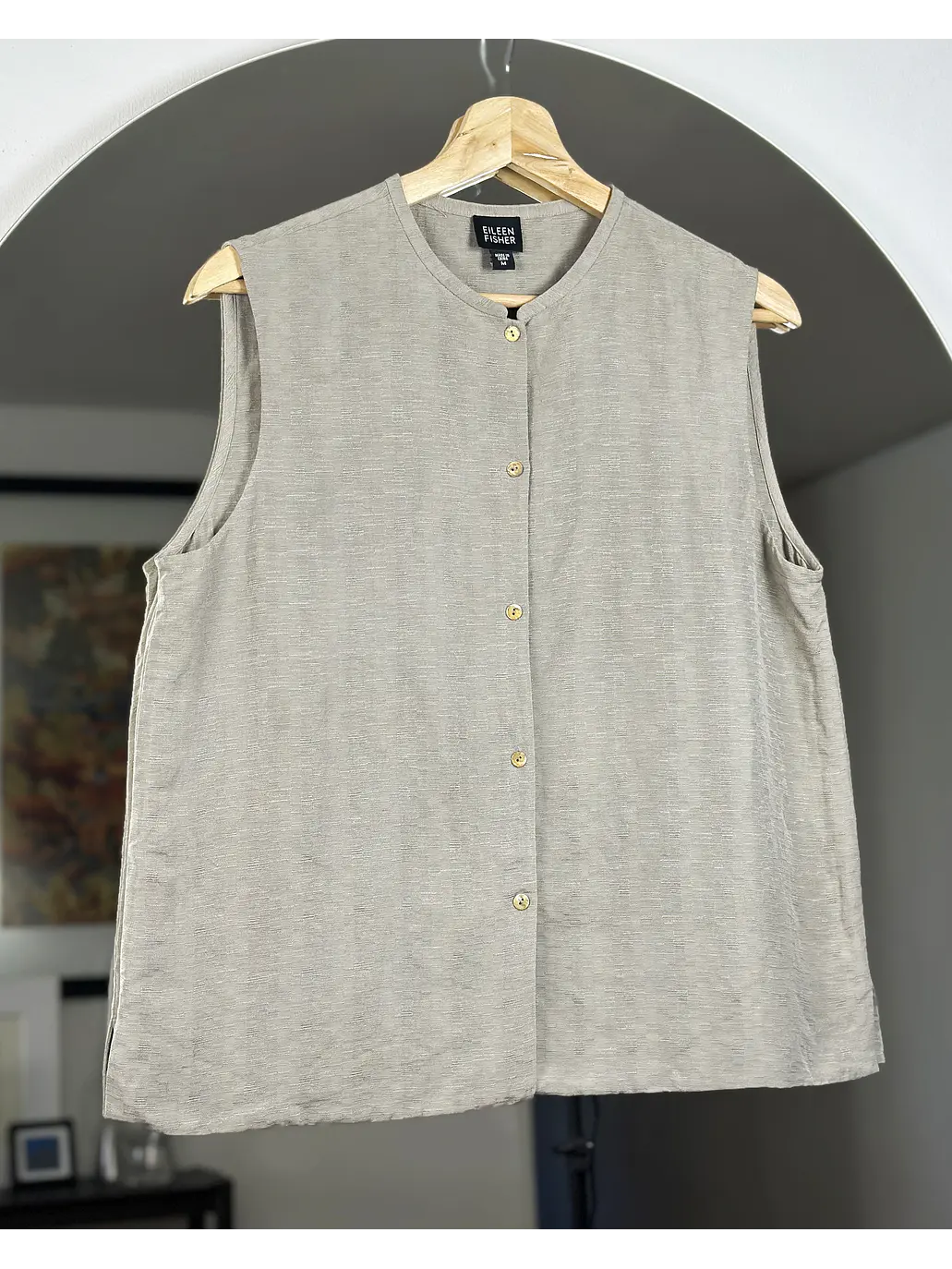 Top gris seda y lino 3