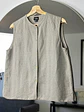 Top gris seda y lino - Miniatura 4