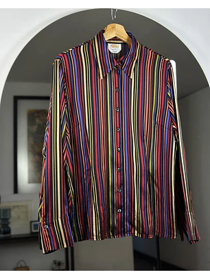 Camisa de seda rayada 