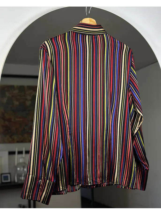 Camisa de seda rayada  4