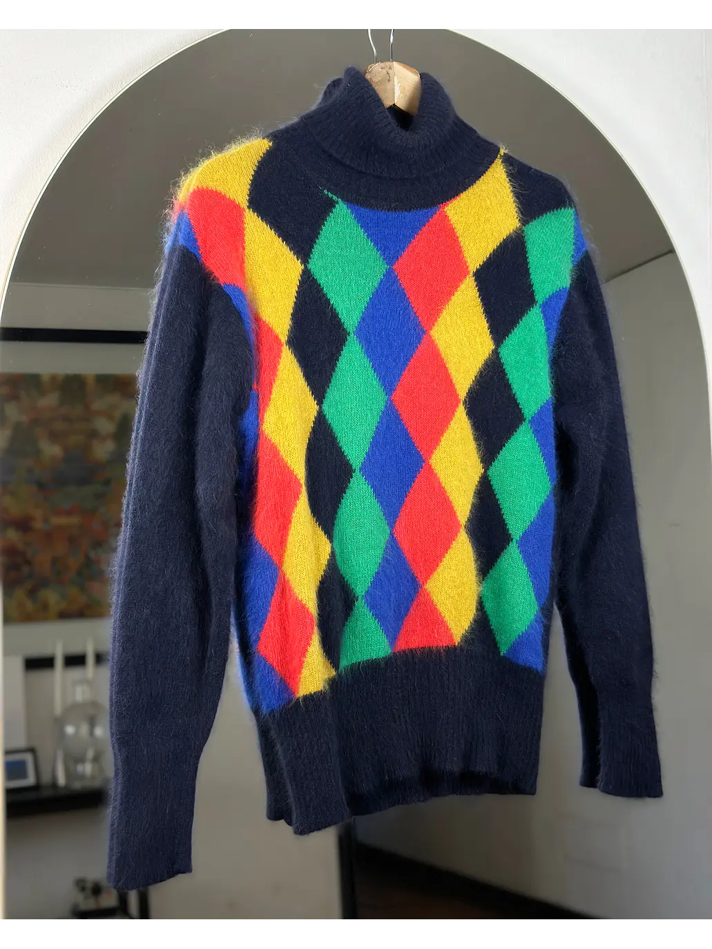 Chaleco azul con rombos 1