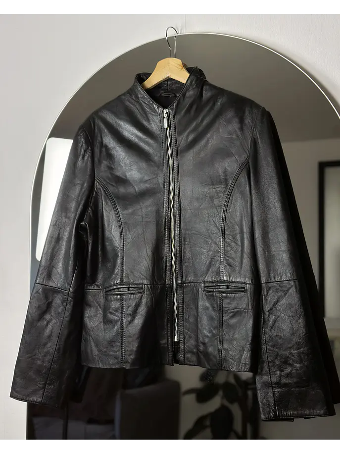 Chaqueta de cuero negra  4