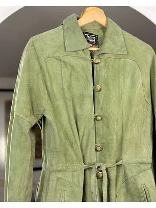 Chaqueta de cuero verde 