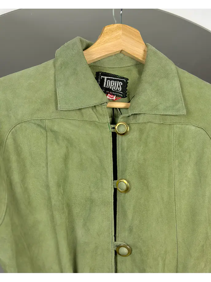 Chaqueta de cuero verde  3