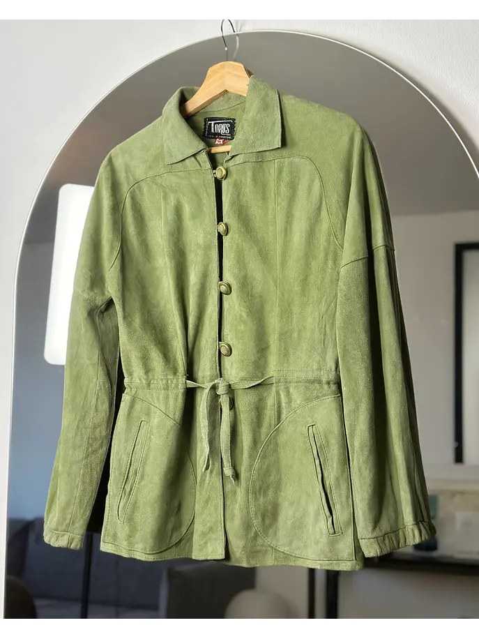 Chaqueta de cuero verde  4