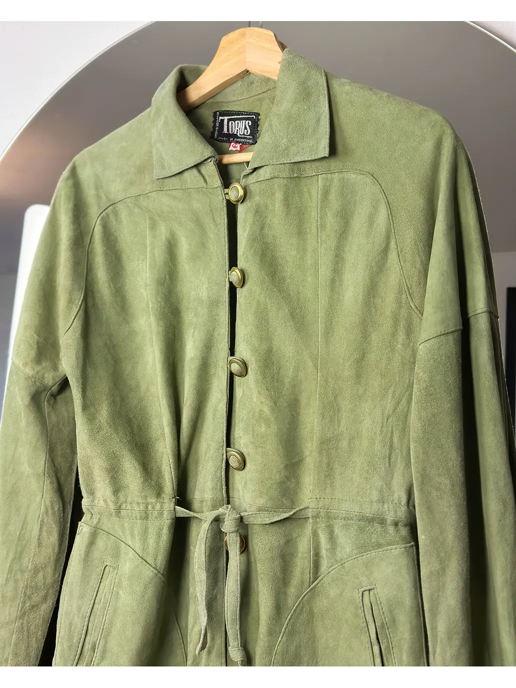 Chaqueta de cuero verde  5
