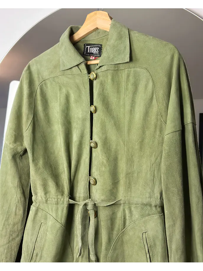 Chaqueta de cuero verde  5