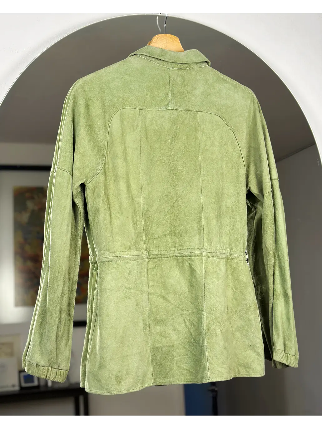 Chaqueta de cuero verde  6