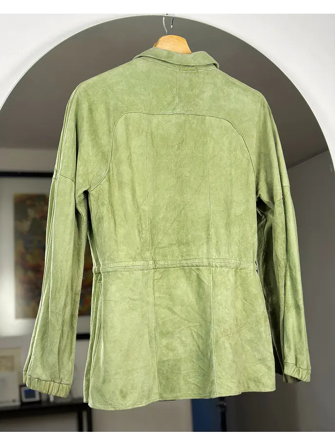 Chaqueta de cuero verde  6