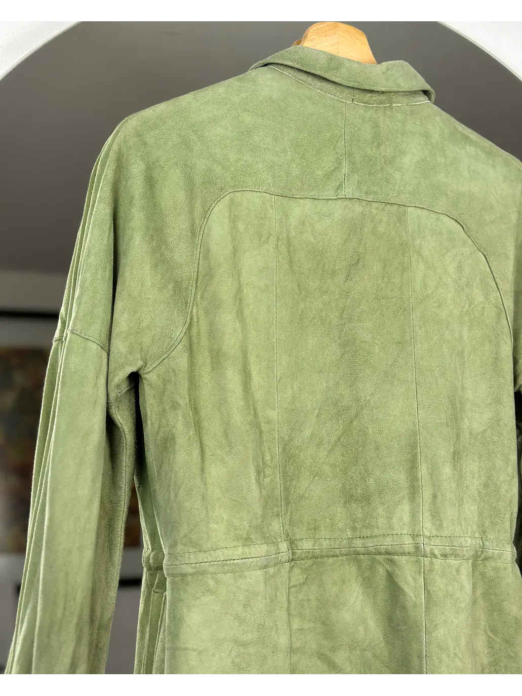 Chaqueta de cuero verde  7