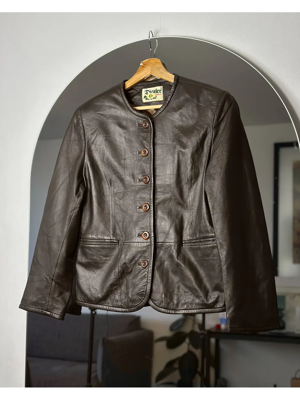 Chaqueta de cuero café 1