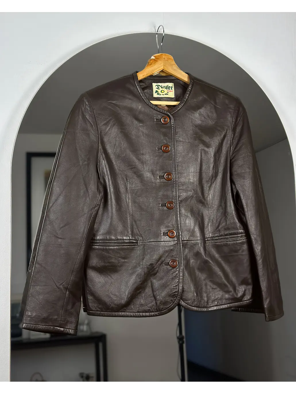 Chaqueta de cuero café 2