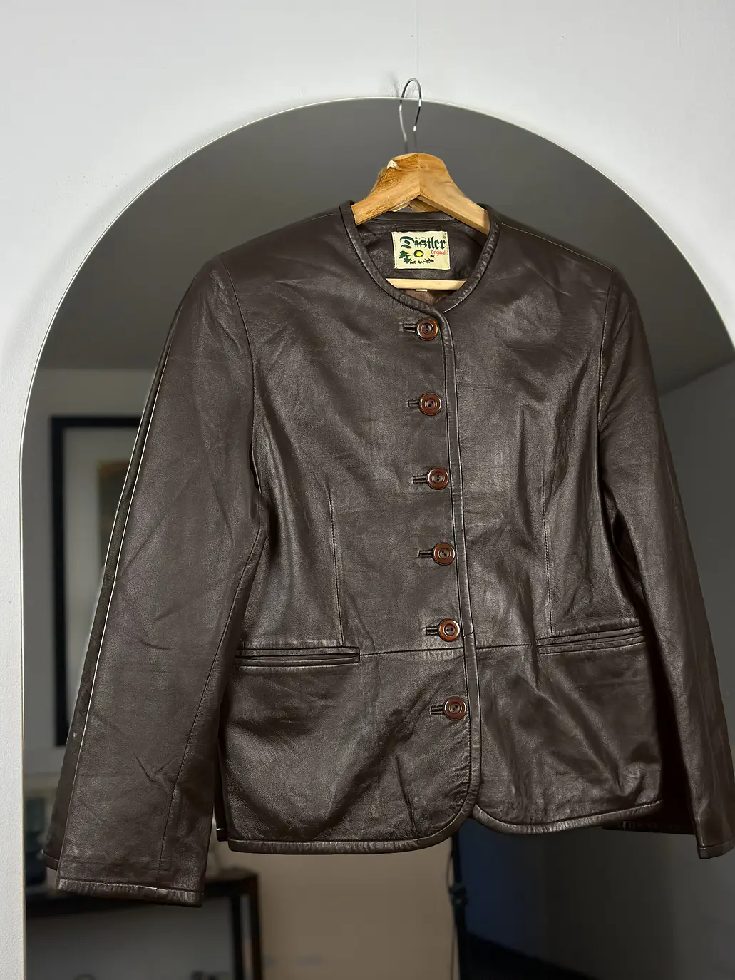 Chaqueta de cuero café 3