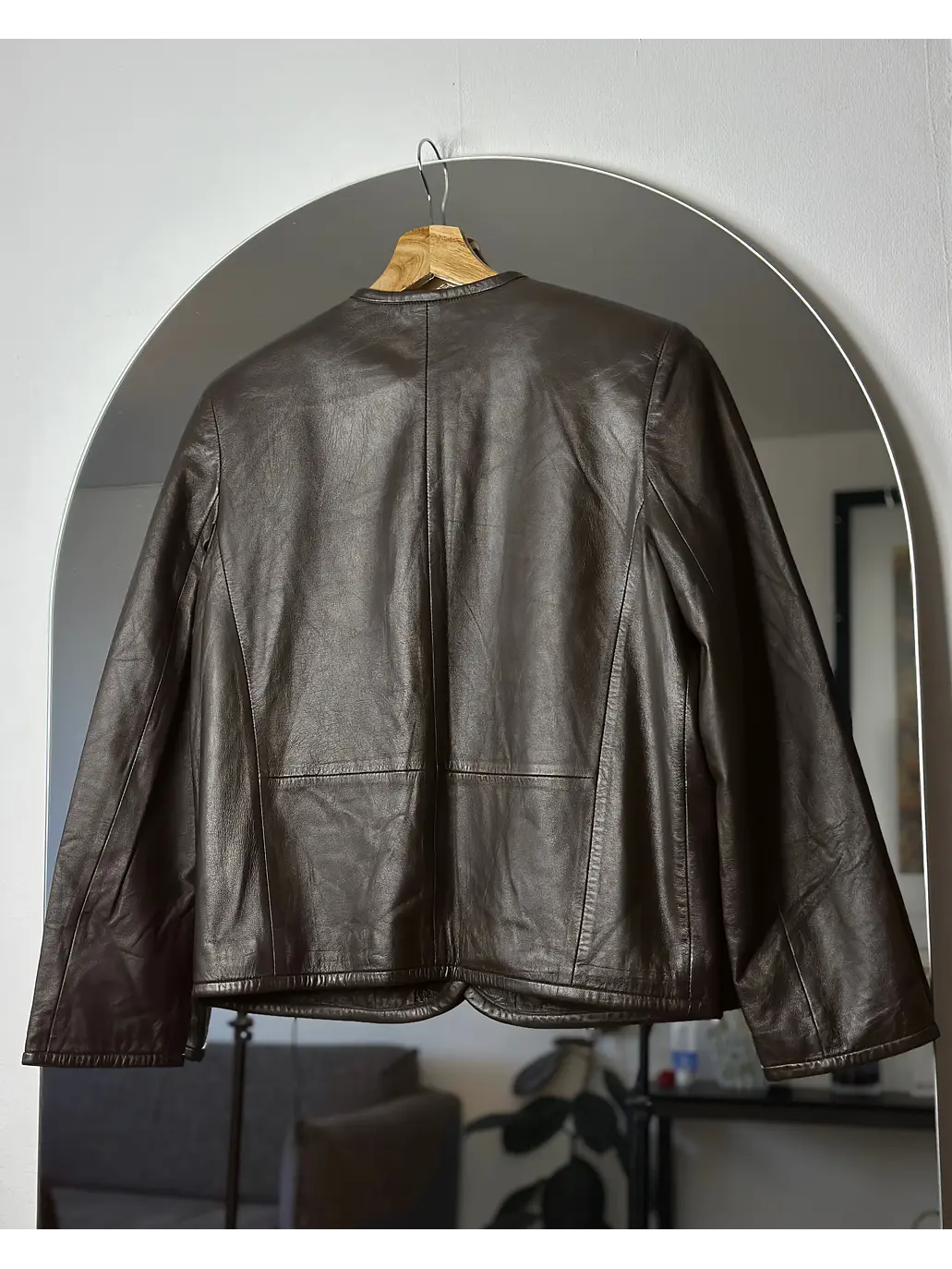 Chaqueta de cuero café 4