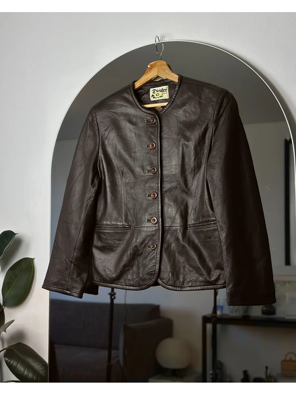 Chaqueta de cuero café 5