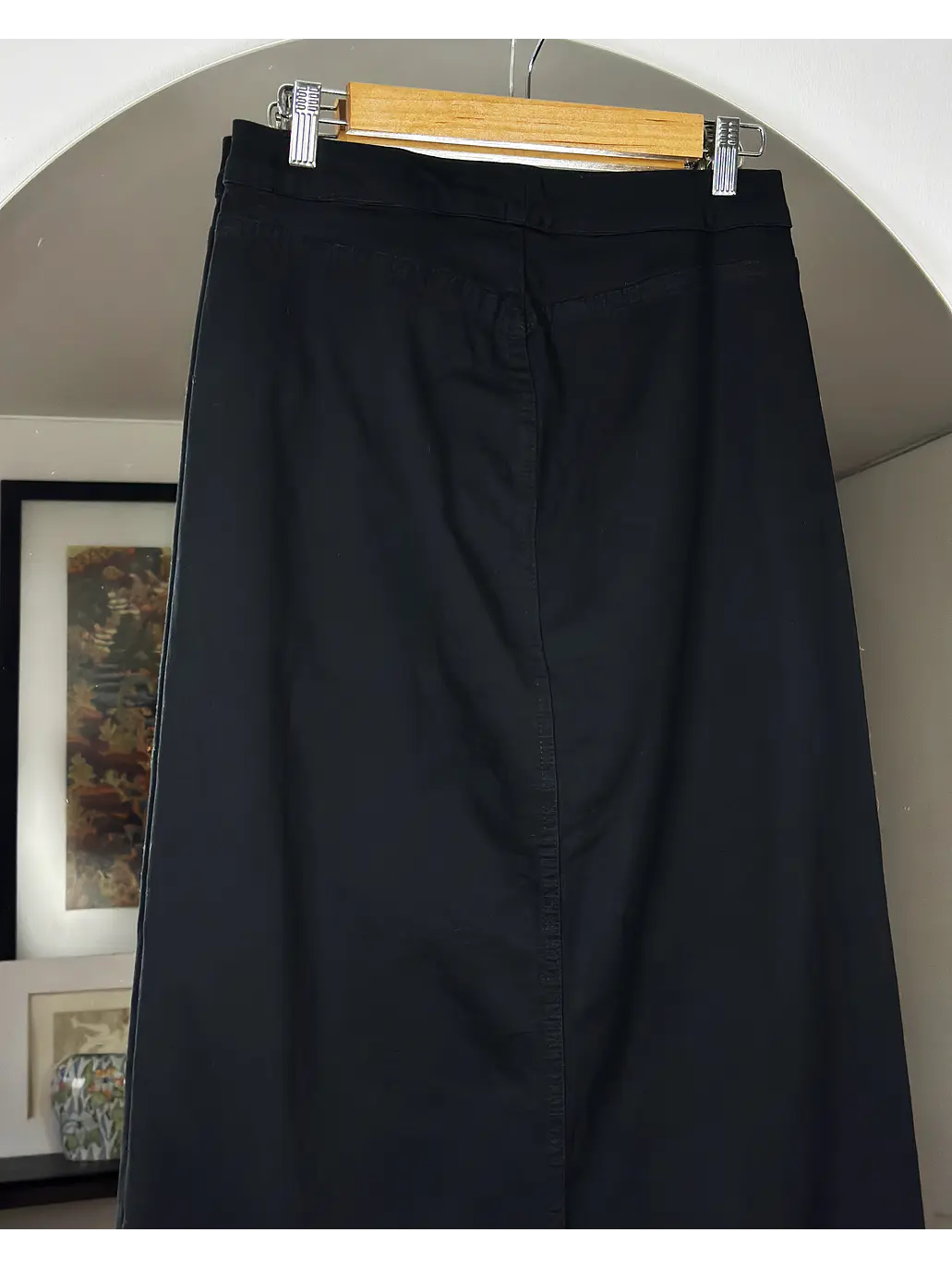 Falda de mezclilla larga negra  3