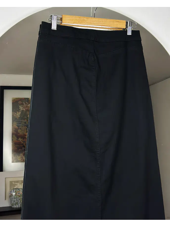 Falda de mezclilla larga negra  3