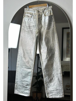 Pantalón de mezclilla metalizado