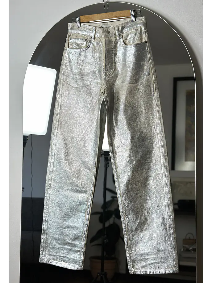 Pantalón de mezclilla metalizado 1