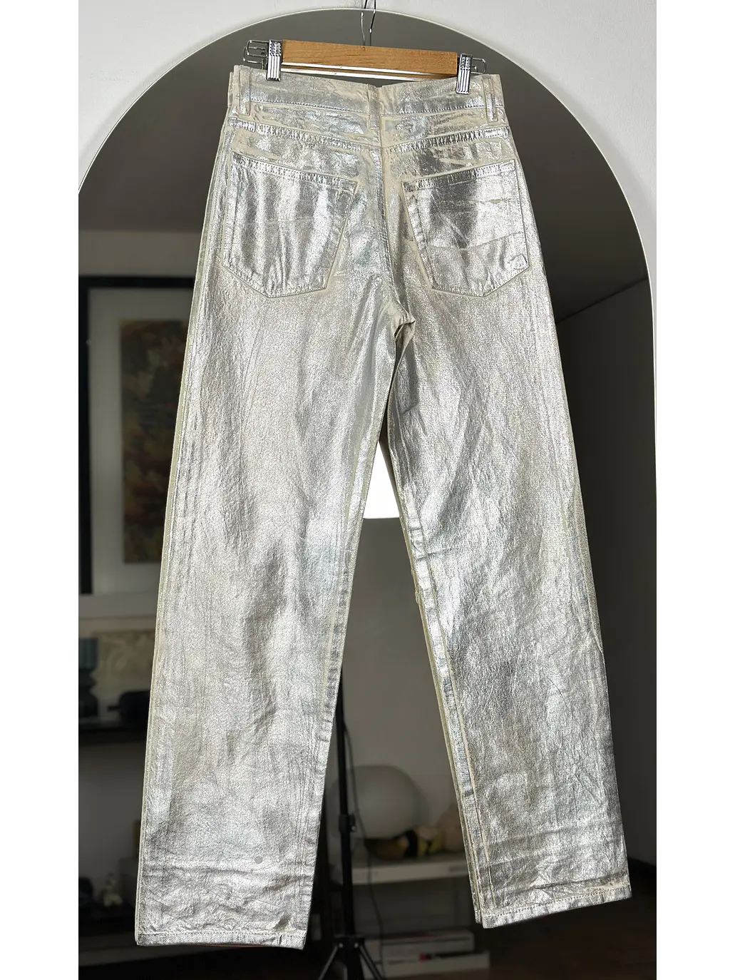 Pantalón de mezclilla metalizado 2