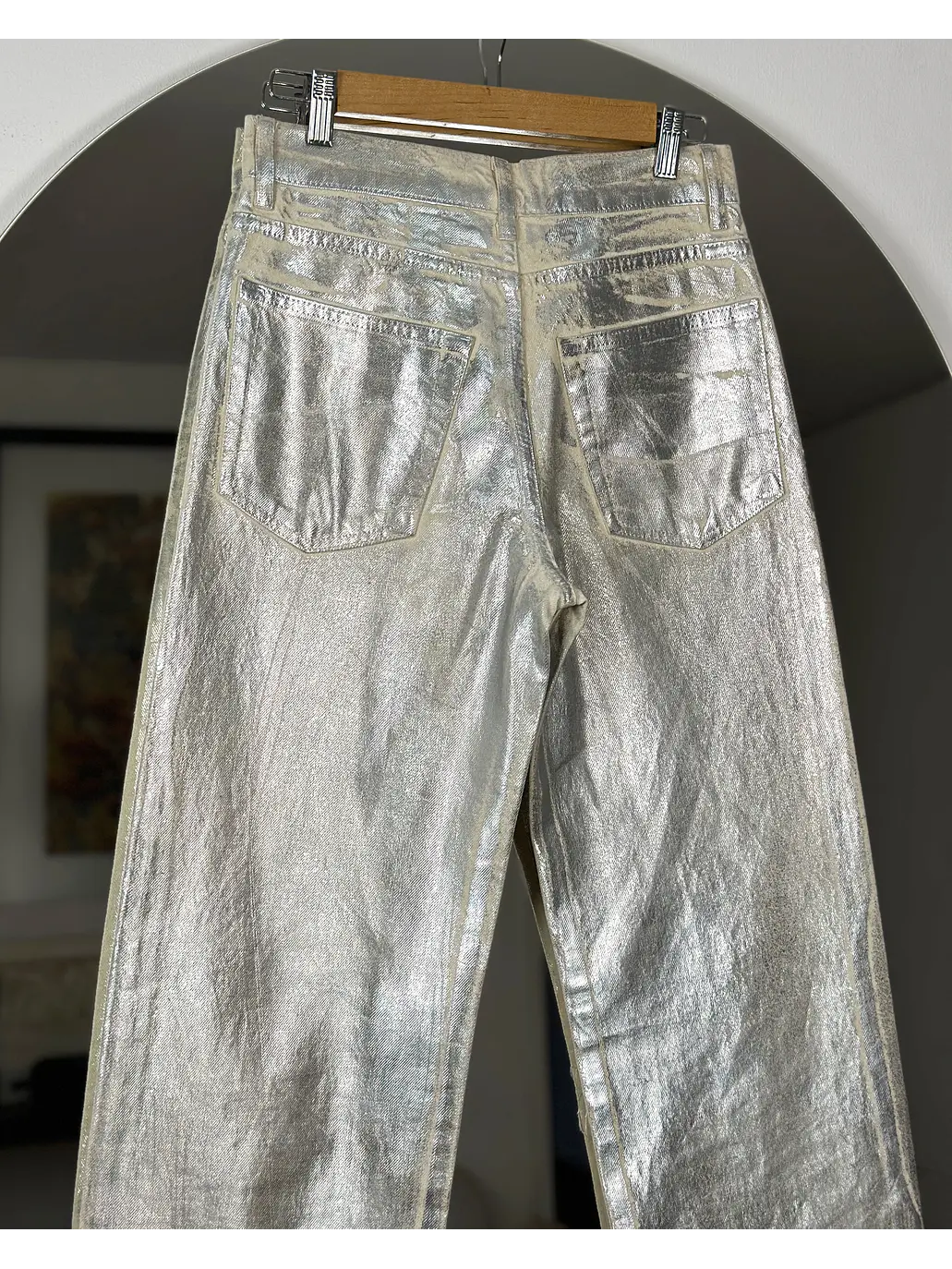 Pantalón de mezclilla metalizado 4