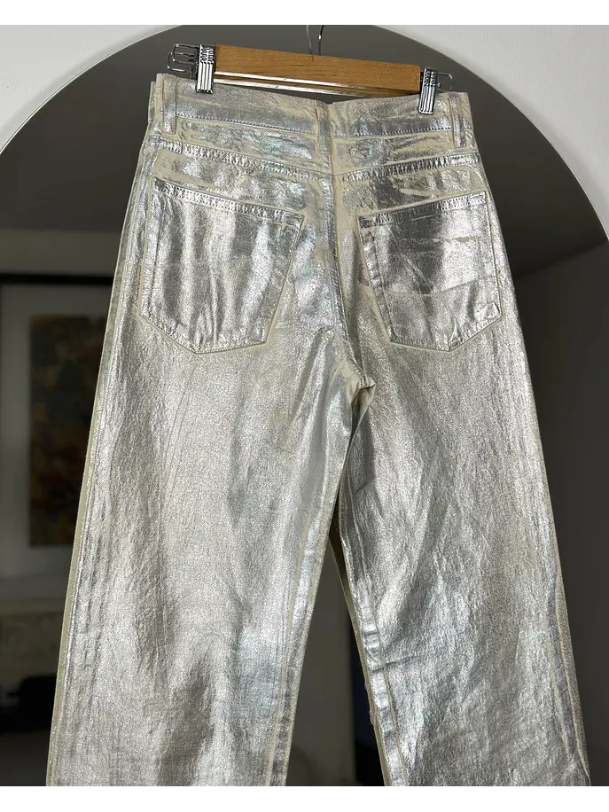 Pantalón de mezclilla metalizado 4