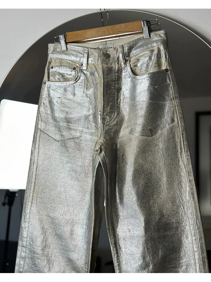 Pantalón de mezclilla metalizado 5