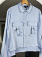 Camisa celeste satinada - Miniatura 2