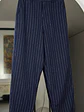 Pantalón azul rayado lino y algodón  - Miniatura 1