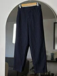 Pantalón azul rayado lino y algodón  - Miniatura 2