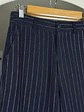 Pantalón azul rayado lino y algodón  - Miniatura 3