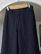 Pantalón azul rayado lino y algodón  - Miniatura 5